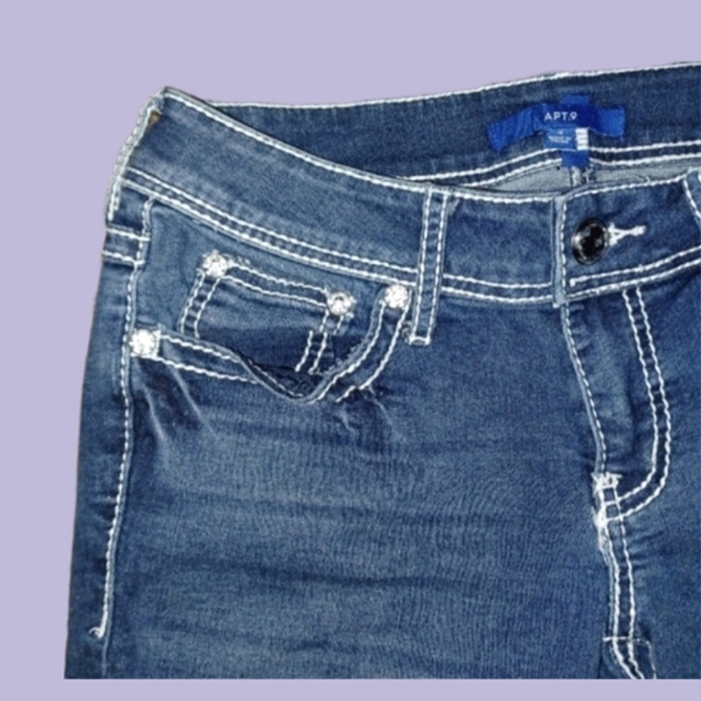 Apt. 9 Jean Shorts w/ Rhinestone Design - Picture 3 of 5